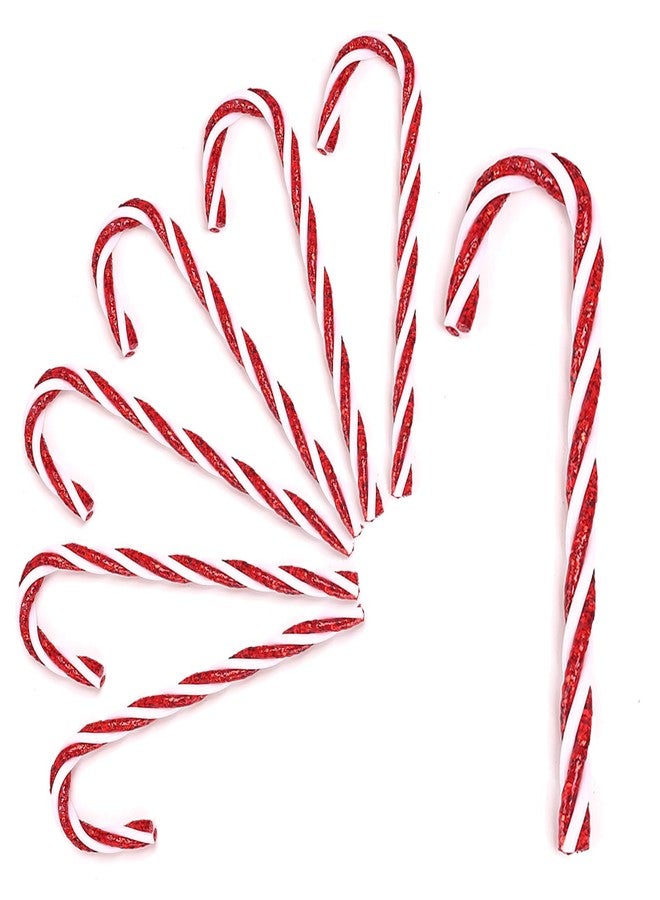 DAHI 32pcs Christmas Candy Cane Ornament Plastic Christmas Tree Hanging Ornament Twisted Red and White Crutch Candy Canes for Xmas Home Christmastree Decoration(red 12cm) - Image 1